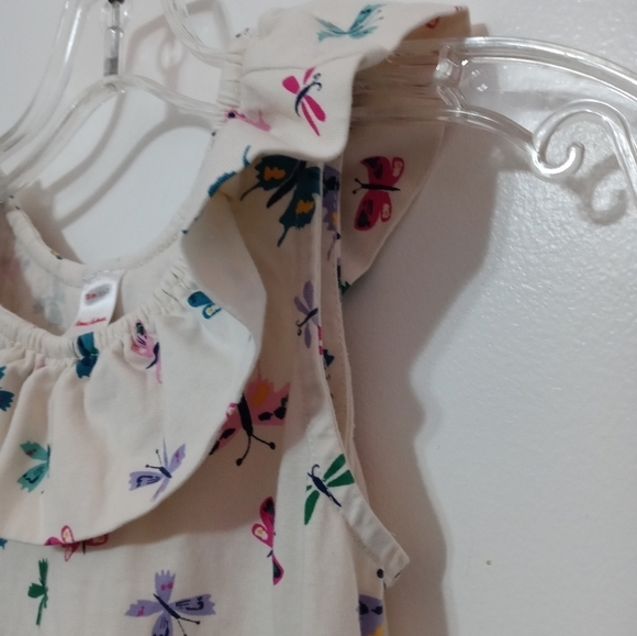 Hanna Andersson Girls 6-7 Sleeveless Butterfly Dragonfly Dress Ruffle Collar - Picture 3 of 6